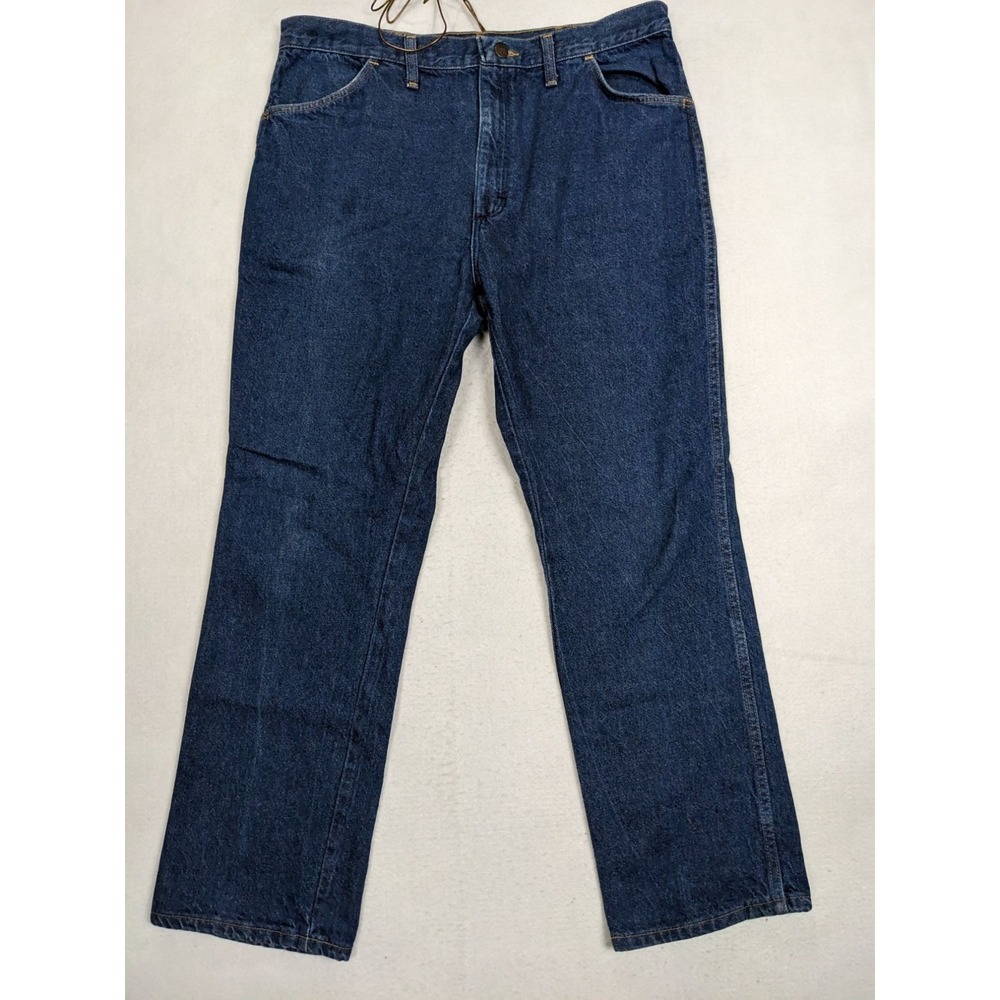 Rustler Mens Jeans Made In Usa Size 38 x 30 Cotton Blue